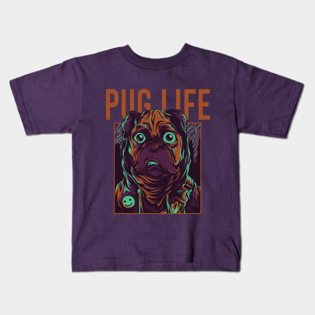 Pug Life Is like Kids T-Shirt by spacemedia